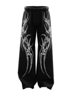 Saiyan Black Unisex Straight Fit Baggy Pants