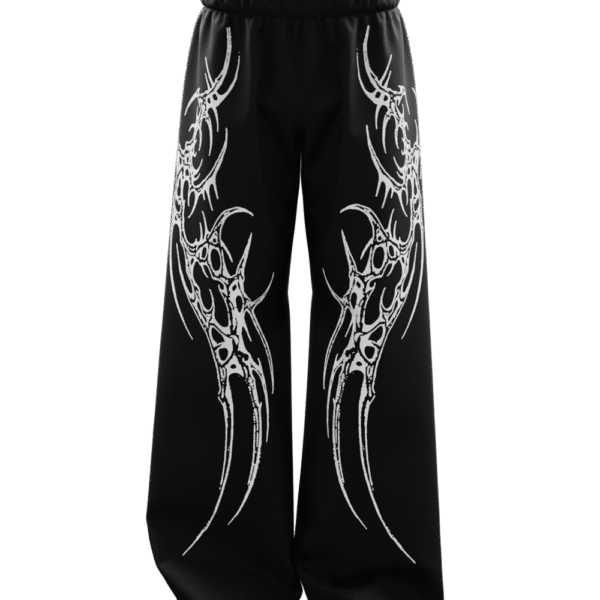Saiyan Black Unisex Straight Fit Baggy Pants