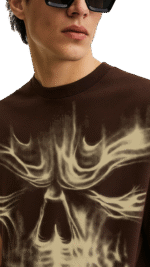 Punisher Brown Boxy Oversized Tshirt - Image 3