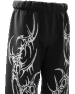 Saiyan Black Unisex Straight Fit Baggy Pants - Image 2