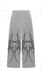 Grey Mutation Unisex Straight Fit Baggy Pants - Image 5