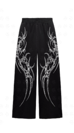 Saiyan Black Unisex Straight Fit Baggy Pants - Image 4